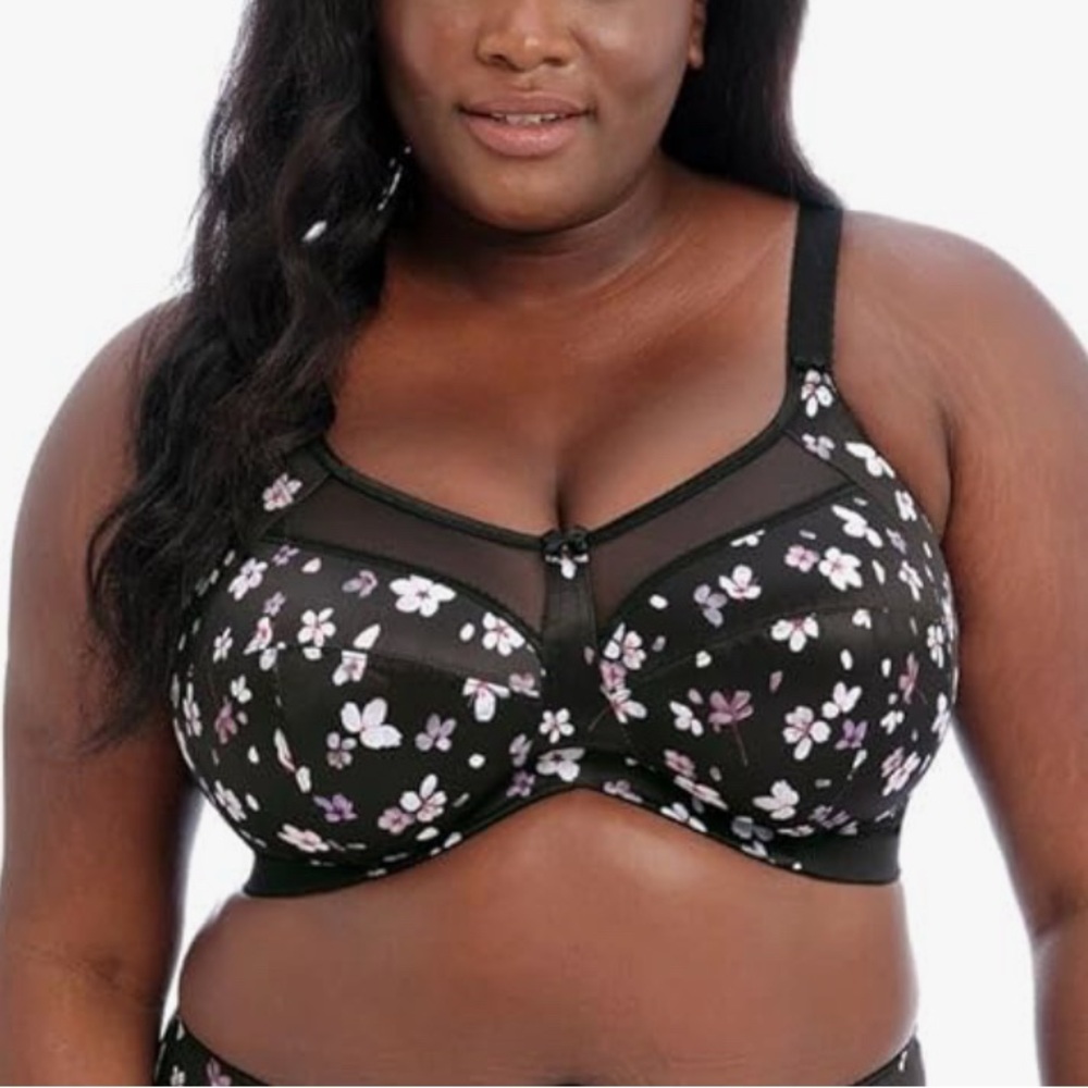 Goddess Kayla Non Wired Bra GD6163 Sakura 44B Floral Blossom Black Purple White